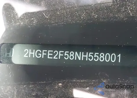 2022 Honda Civic Sport z USA, uszkodzony, nr VIN 2HGFE2F58NH558001